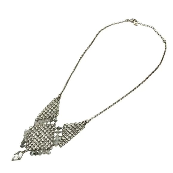 Auth SWAROVSKI - Silver Clear White Hardware Swarovski Crystal Necklace - Picture 3 of 4